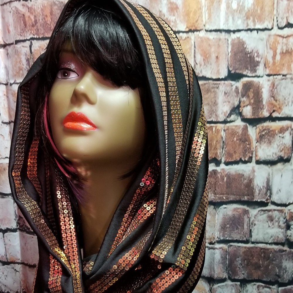 Gold Sequin Scarf , new never worn